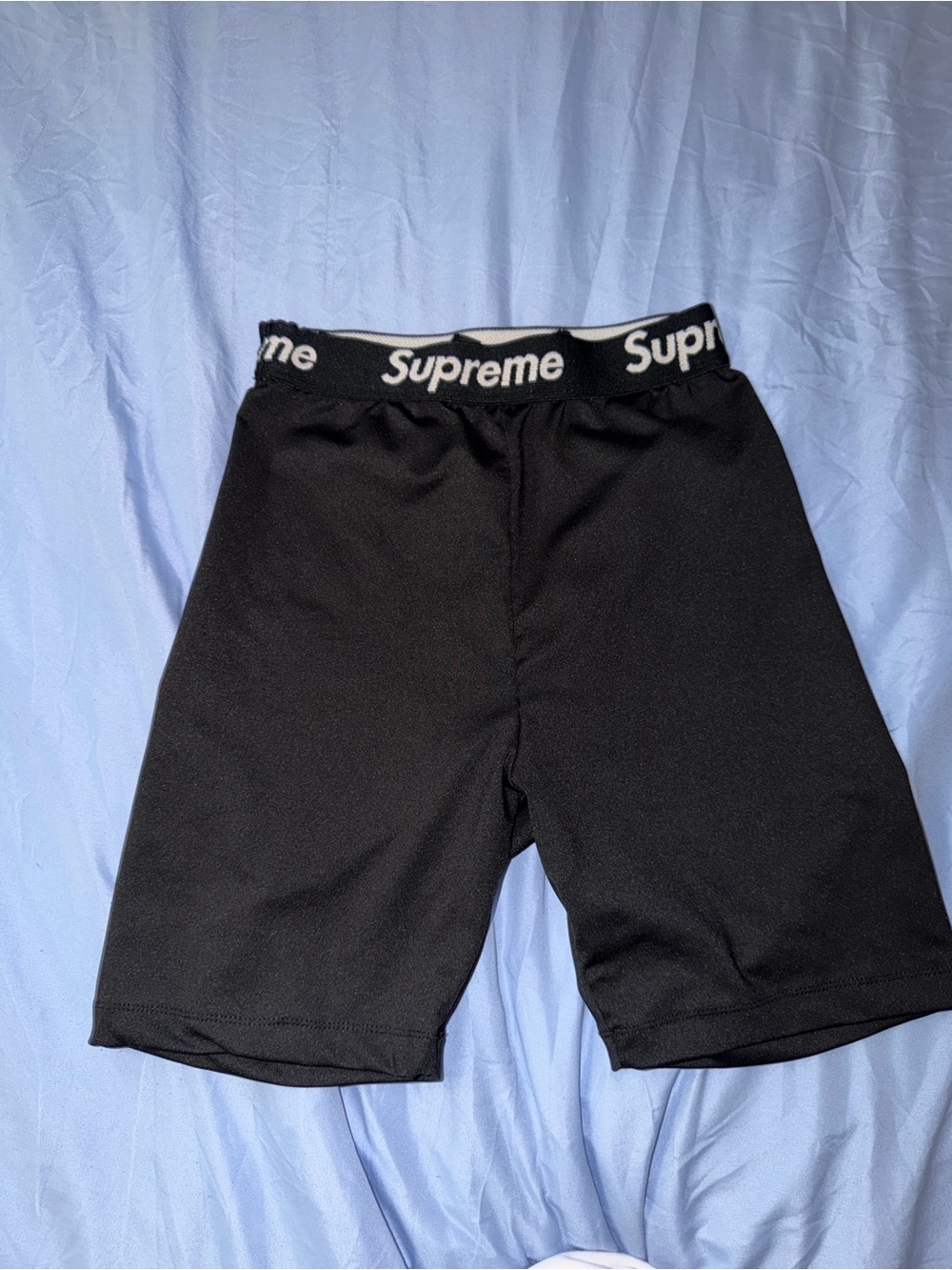 Supreme Black Athletic Shorts with Branded Waistband